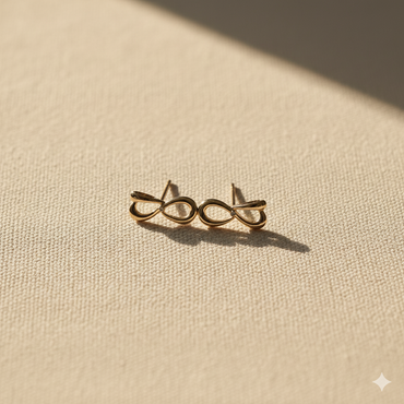 Aanura Infinity Stud Earrings in 18K Gold Plated 925 Silver