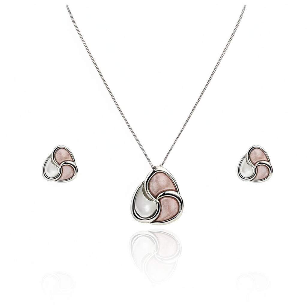 Aanura Abstract Swirl Necklace & Earrings Set