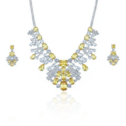 Aanura Radiant Yellow Gemstone Necklace Set