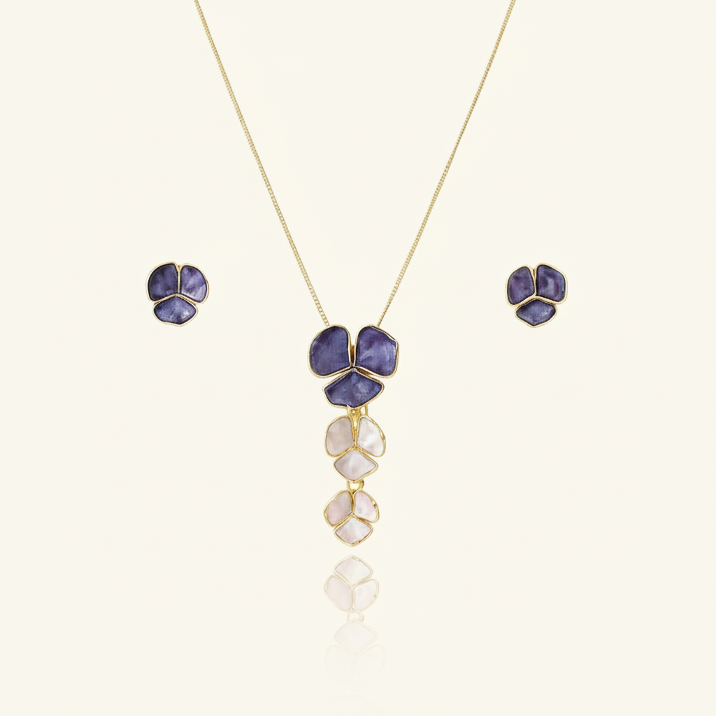Aanura Cascading Floral Necklace & Earrings Set