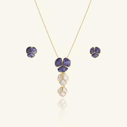Aanura Cascading Floral Necklace & Earrings Set