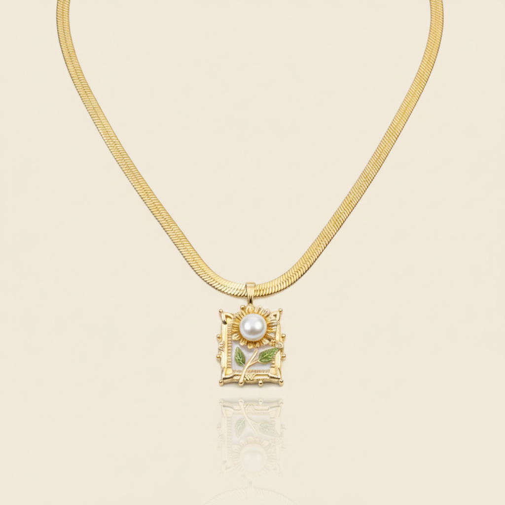 Aanura Gold Solitaire Necklace