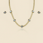 Aanura Hexagon Diamond Chain Necklace Set