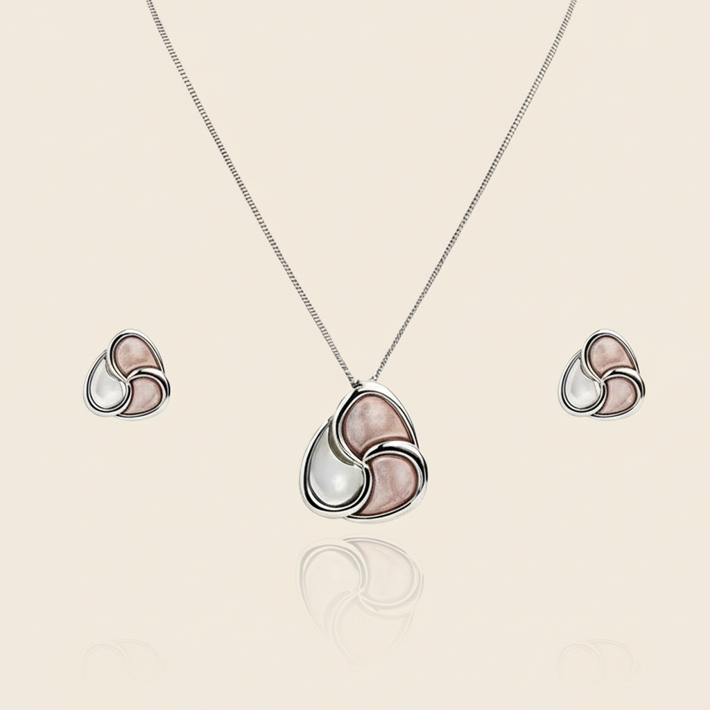 Aanura Abstract Swirl Necklace & Earrings Set