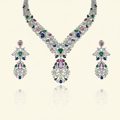 Aanura Multi-Gemstone Royal Necklace Set