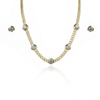 Aanura Hexagon Diamond Chain Necklace Set