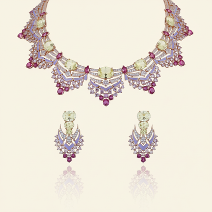 Aanura Yellow & Purple Statement Choker Necklace