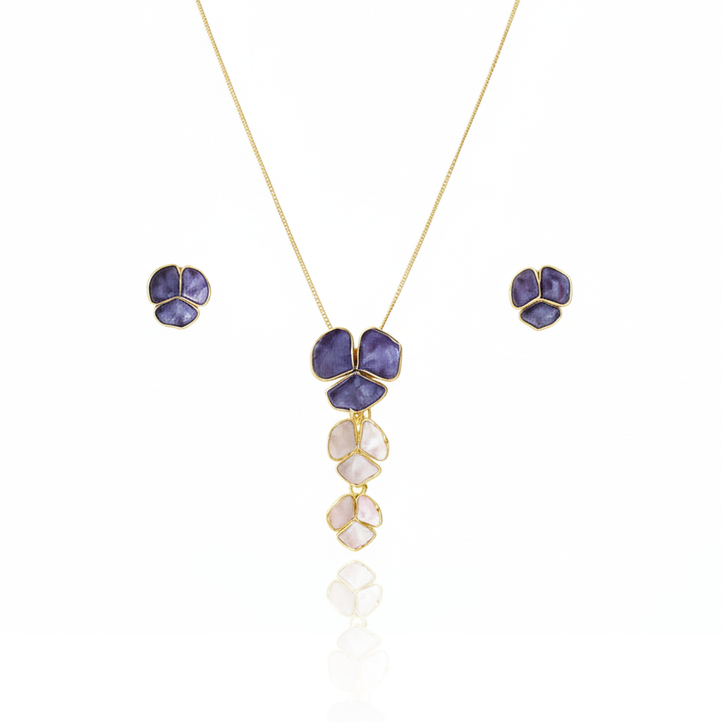 Aanura Cascading Floral Necklace & Earrings Set