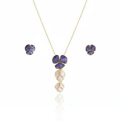 Aanura Cascading Floral Necklace & Earrings Set