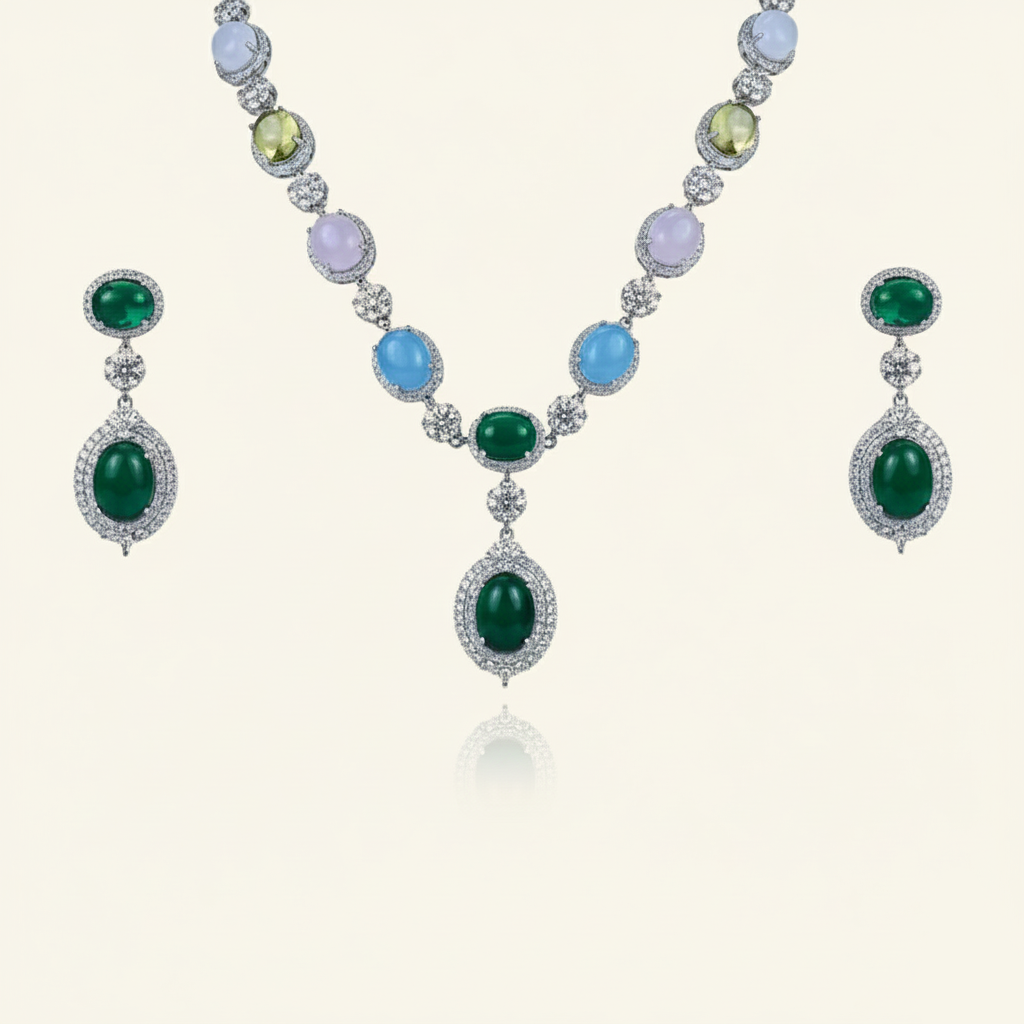 Aanura Multi-Colored Gemstone Necklace Set