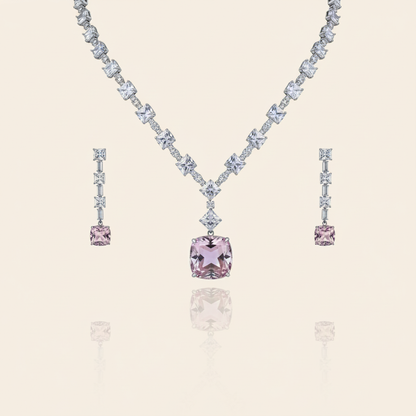 Aanura Royal Canary Yellow Diamond Necklace Set