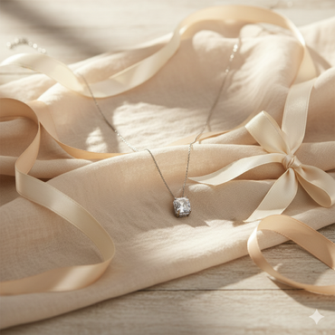Aanura Solitaire Round Pendant Necklace in 925 Silver