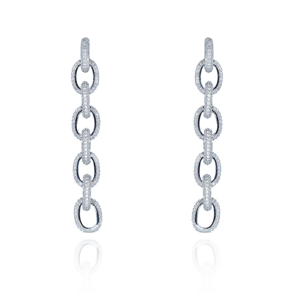 Aanura Royal Blue Oval Stud Earrings with CZ Halo