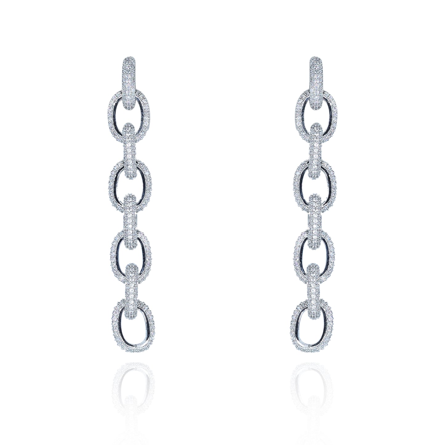 Aanura Royal Blue Oval Stud Earrings with CZ Halo