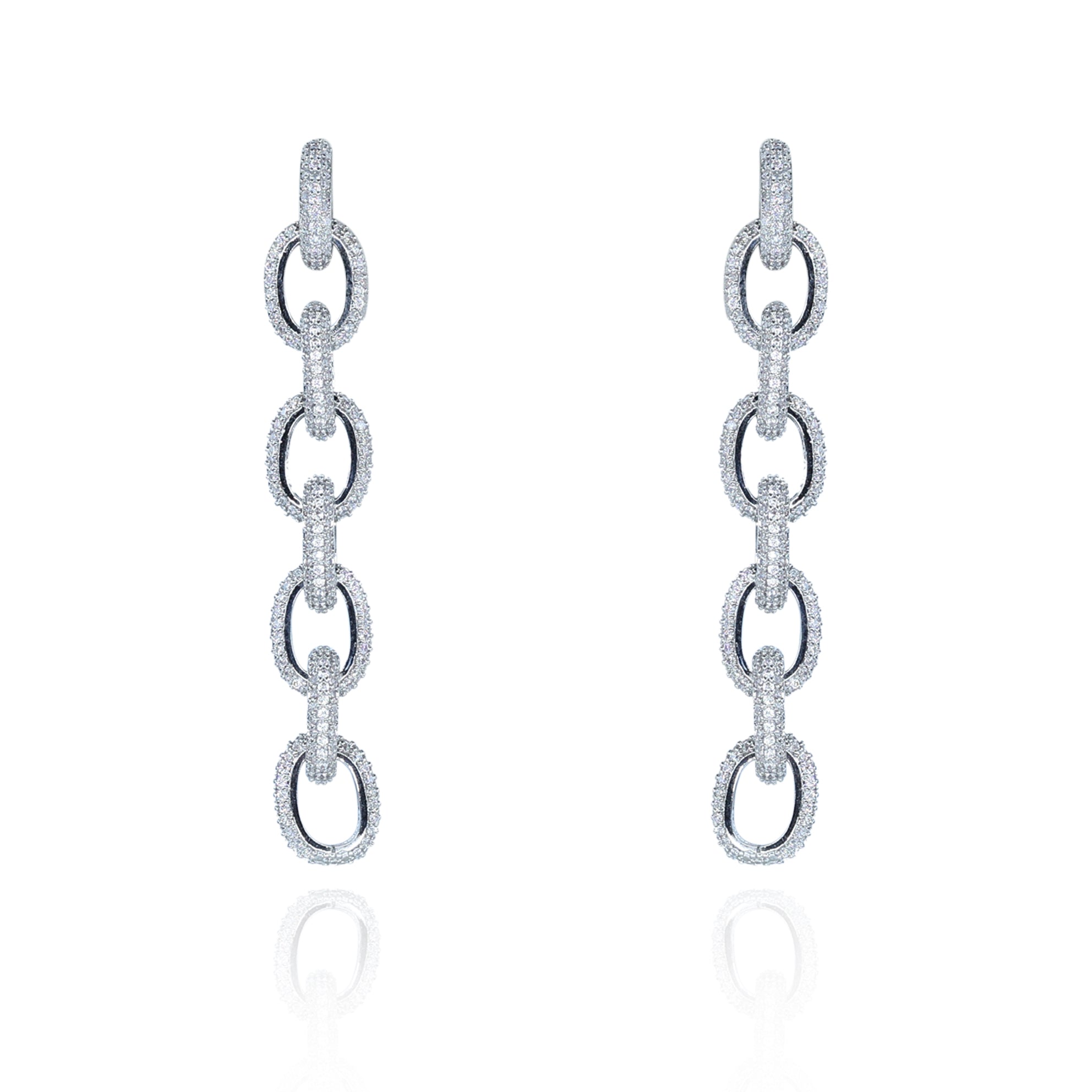 Aanura Royal Blue Oval Stud Earrings with CZ Halo