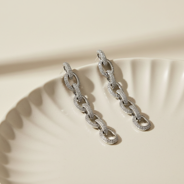 Aanura Royal Blue Oval Stud Earrings with CZ Halo