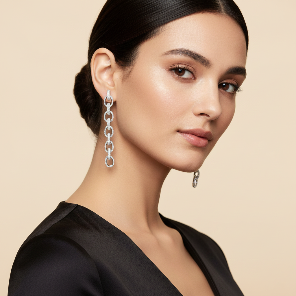 Aanura Royal Blue Oval Stud Earrings with CZ Halo