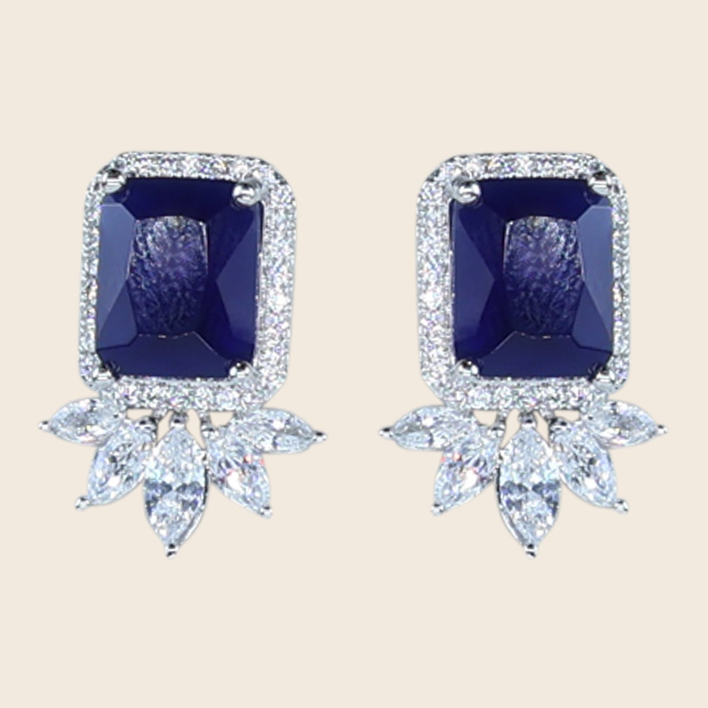 Aanura Yellow Cushion-Cut CZ Cluster Earrings