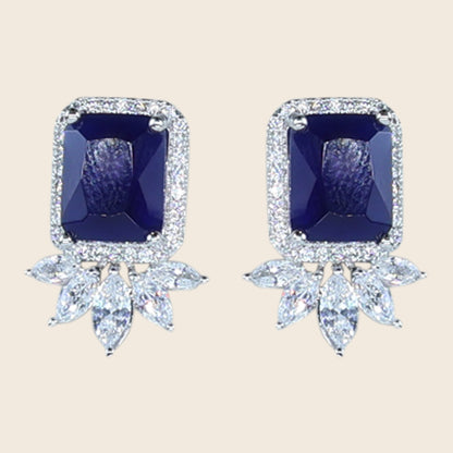 Aanura Yellow Cushion-Cut CZ Cluster Earrings