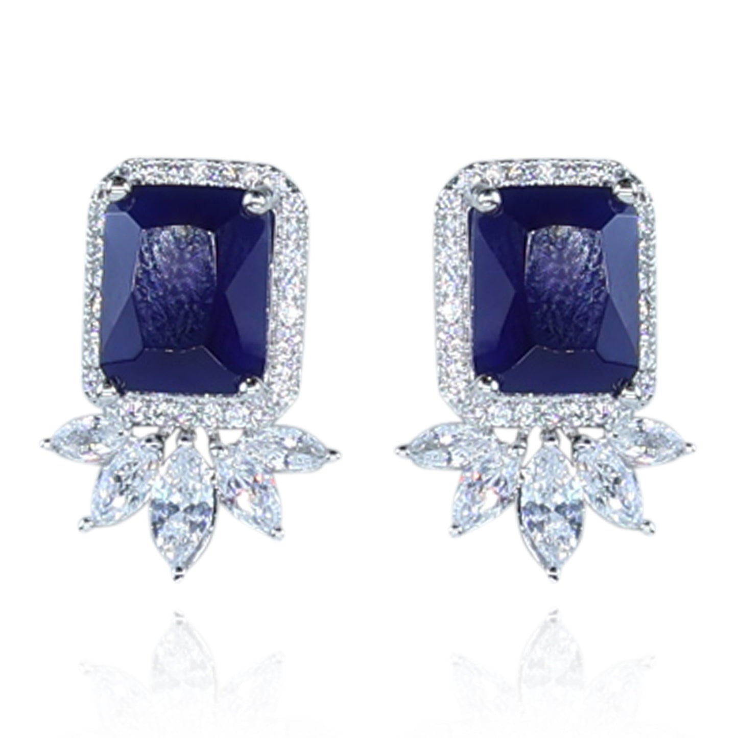 Aanura Yellow Cushion-Cut CZ Cluster Earrings