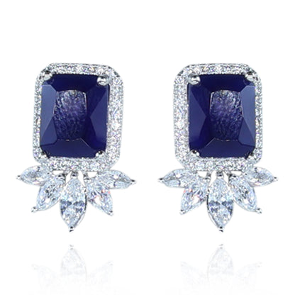 Aanura Yellow Cushion-Cut CZ Cluster Earrings