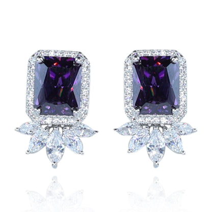 Aanura Yellow Cushion-Cut CZ Cluster Earrings
