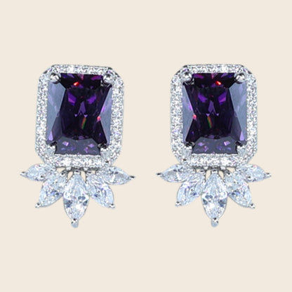 Aanura Yellow Cushion-Cut CZ Cluster Earrings