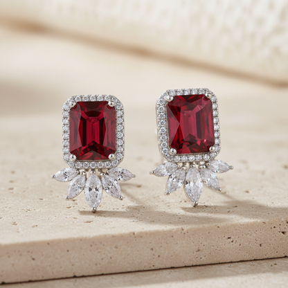 Aanura Yellow Cushion-Cut CZ Cluster Earrings