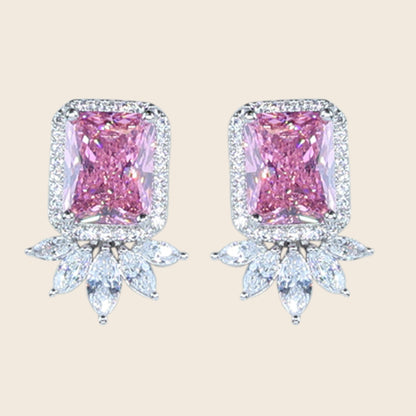 Aanura Yellow Cushion-Cut CZ Cluster Earrings