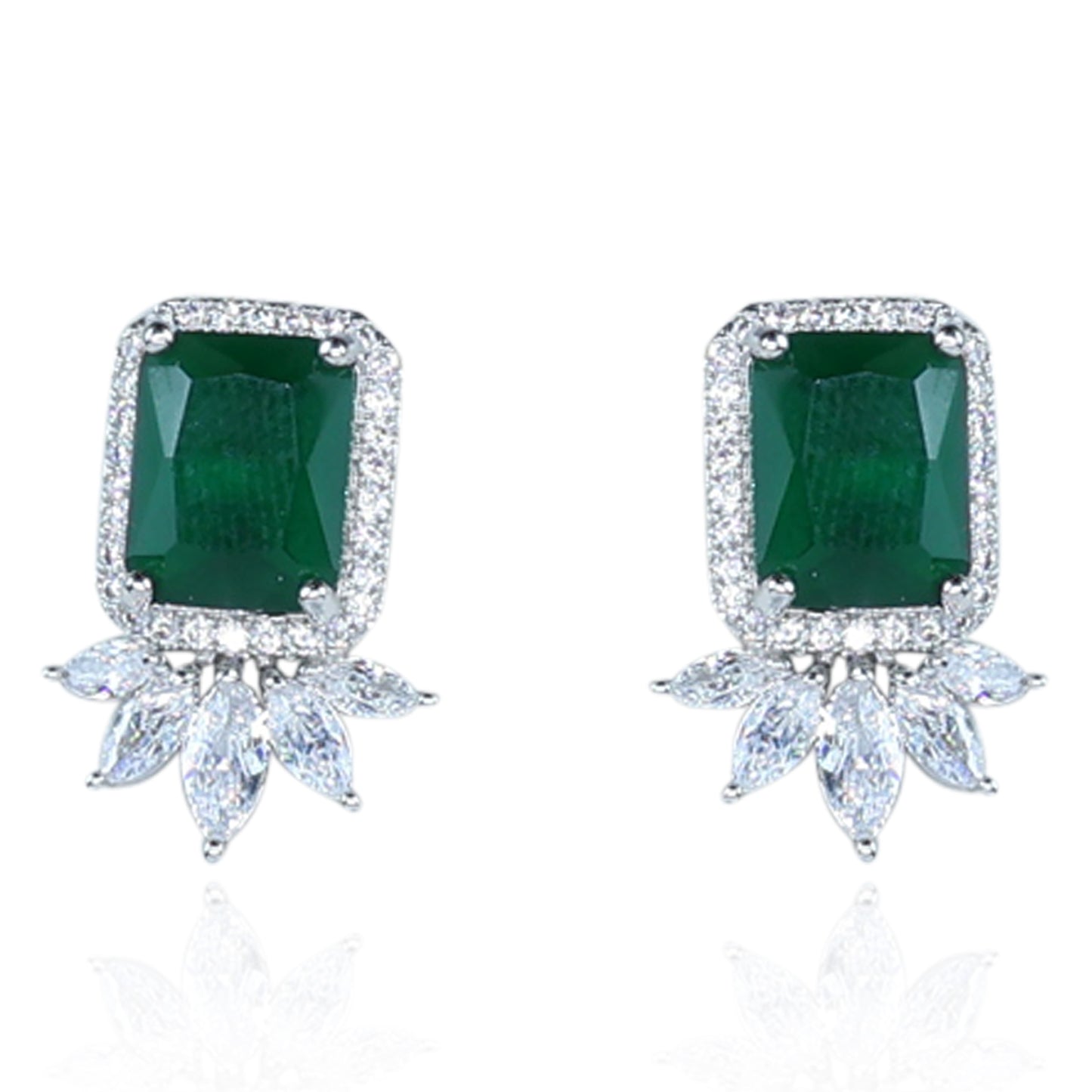 Aanura Yellow Cushion-Cut CZ Cluster Earrings