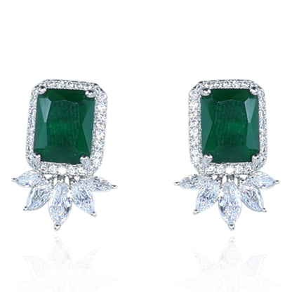 Aanura Yellow Cushion-Cut CZ Cluster Earrings