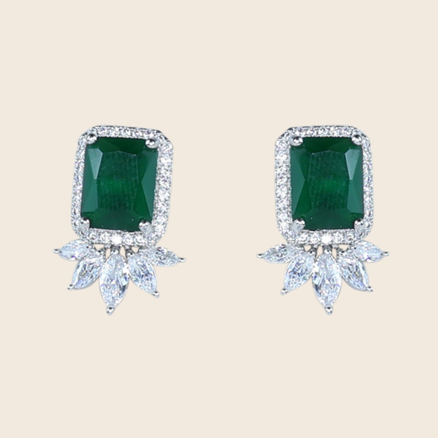 Aanura Yellow Cushion-Cut CZ Cluster Earrings
