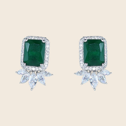 Aanura Yellow Cushion-Cut CZ Cluster Earrings
