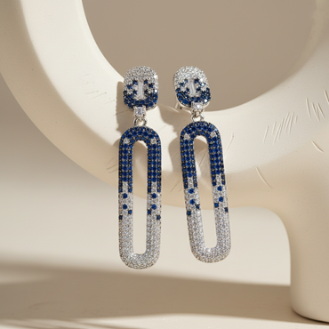 Aanura Blue & White Gradient Drop Earrings
