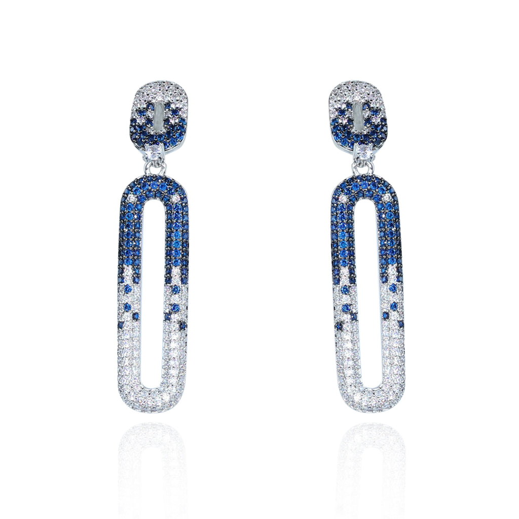 Aanura Blue & White Gradient Drop Earrings
