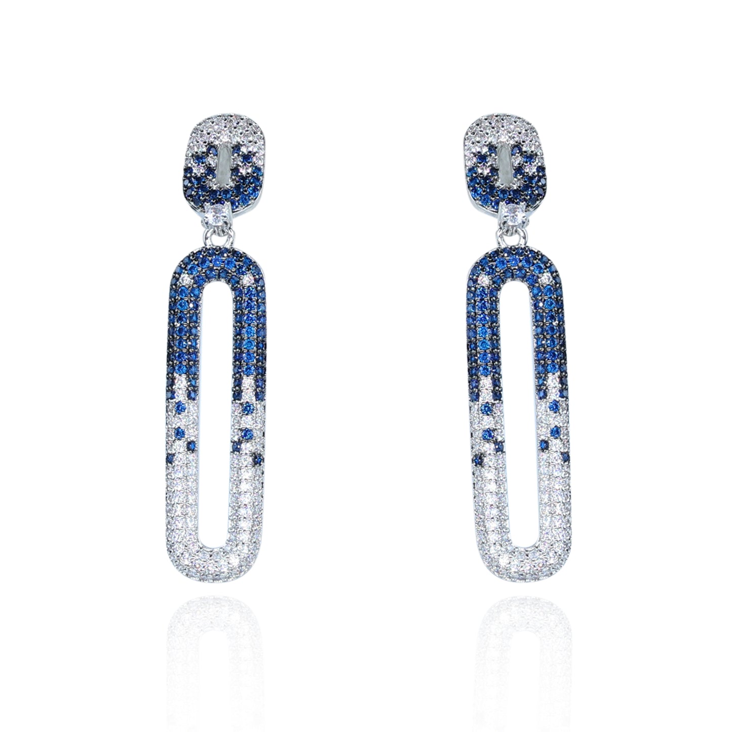 Aanura Blue & White Gradient Drop Earrings