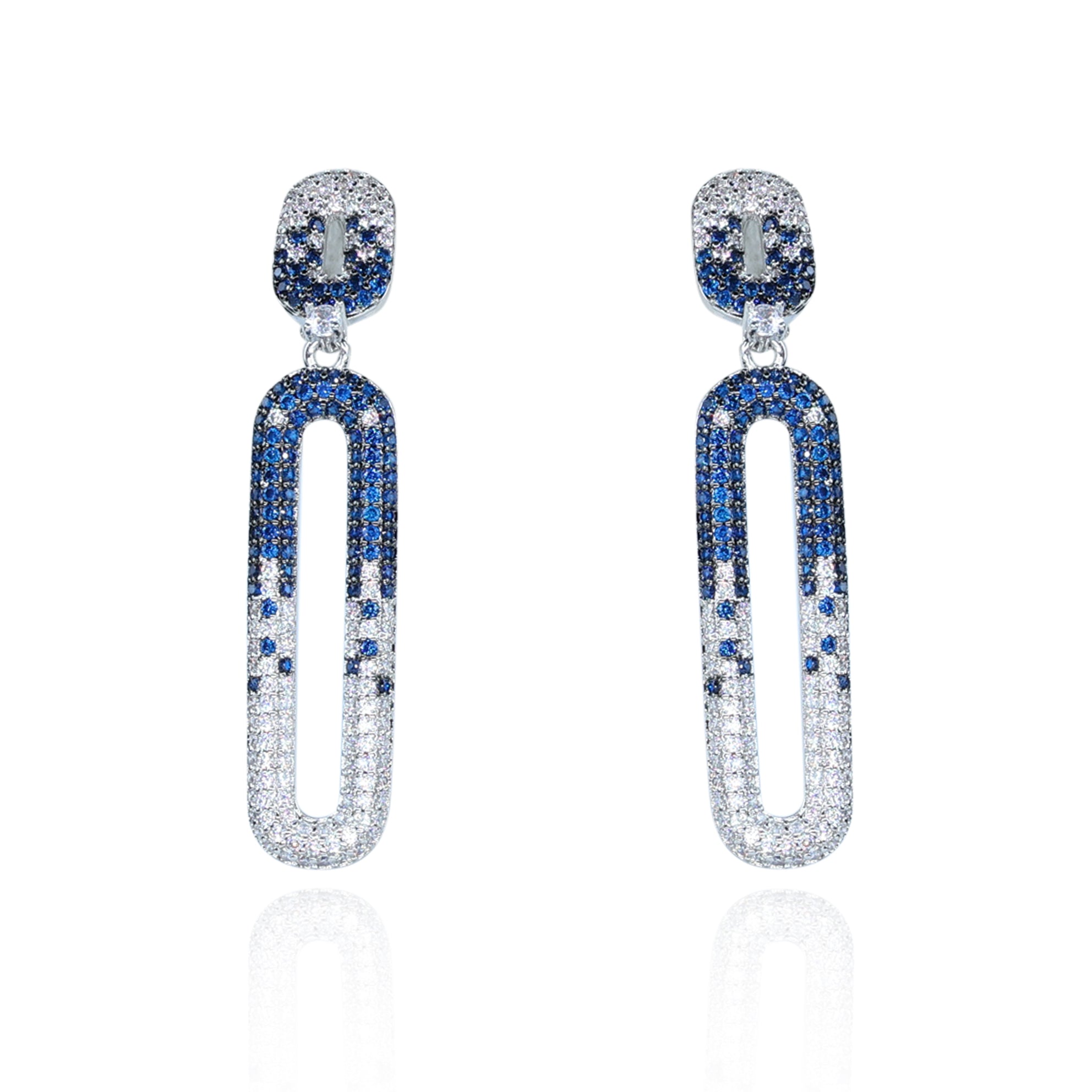 Aanura Blue & White Gradient Drop Earrings