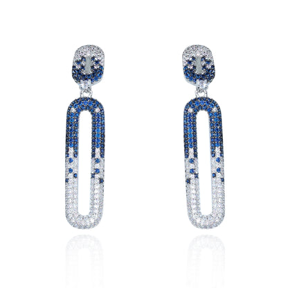 Aanura Blue & White Gradient Drop Earrings