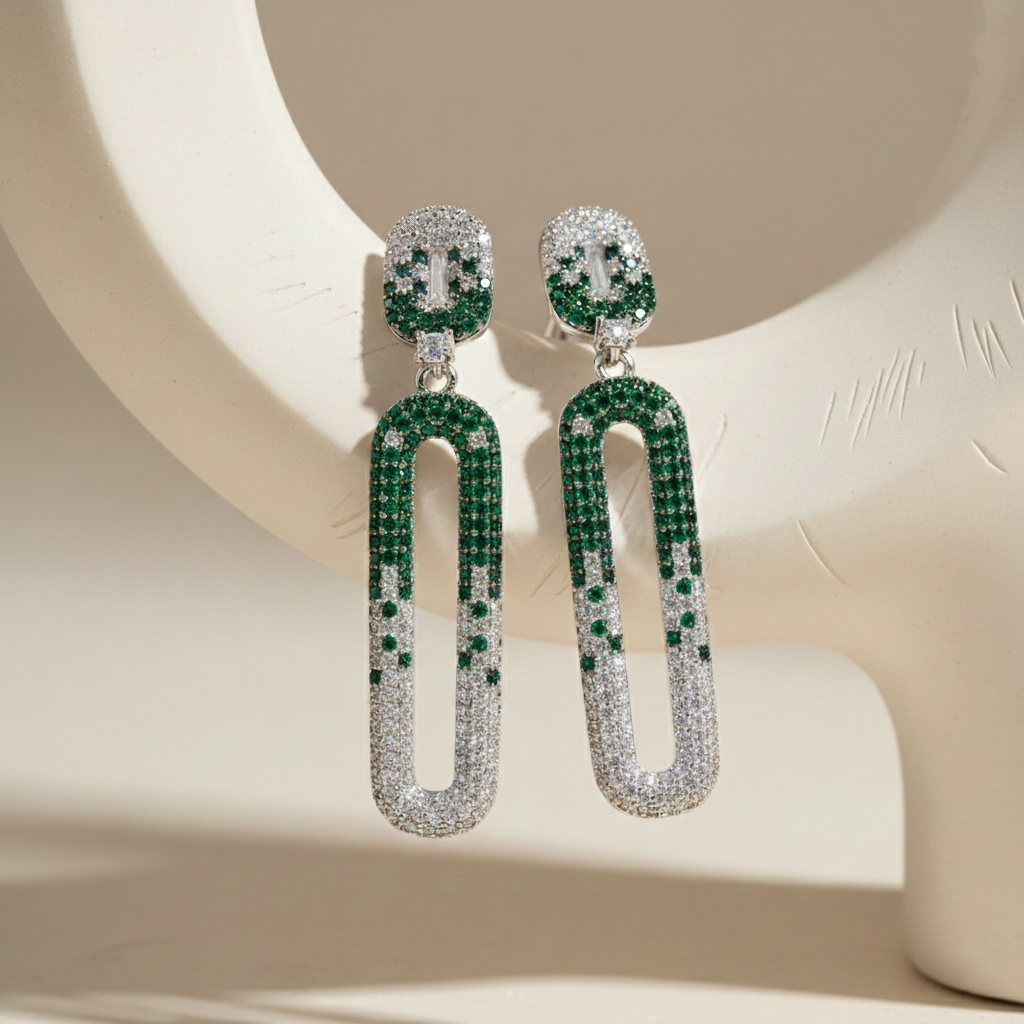 Aanura Blue & White Gradient Drop Earrings