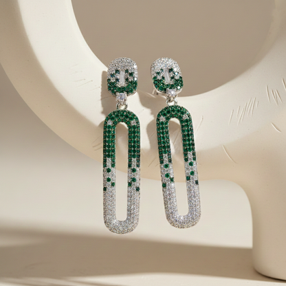 Aanura Blue & White Gradient Drop Earrings