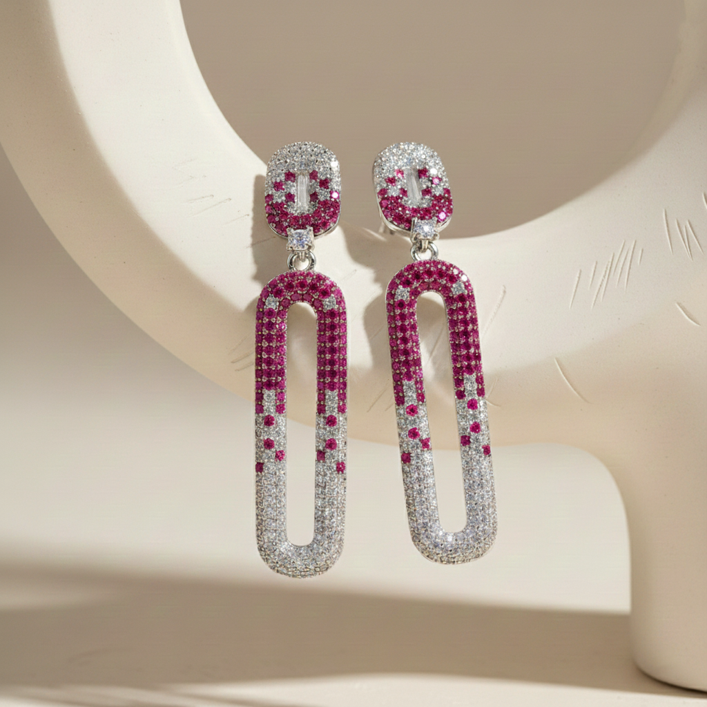 Aanura Blue & White Gradient Drop Earrings