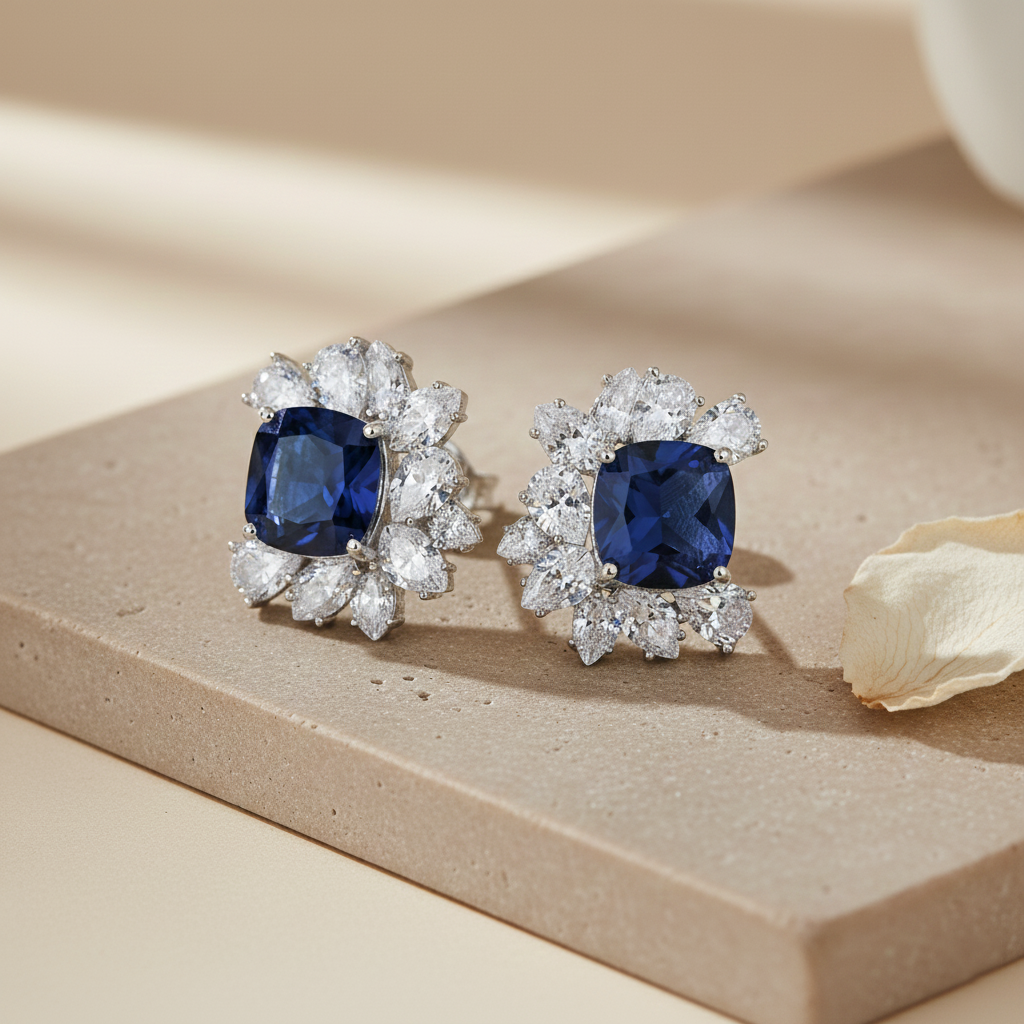 Aanura Ombre Blue and White Drop Earrings