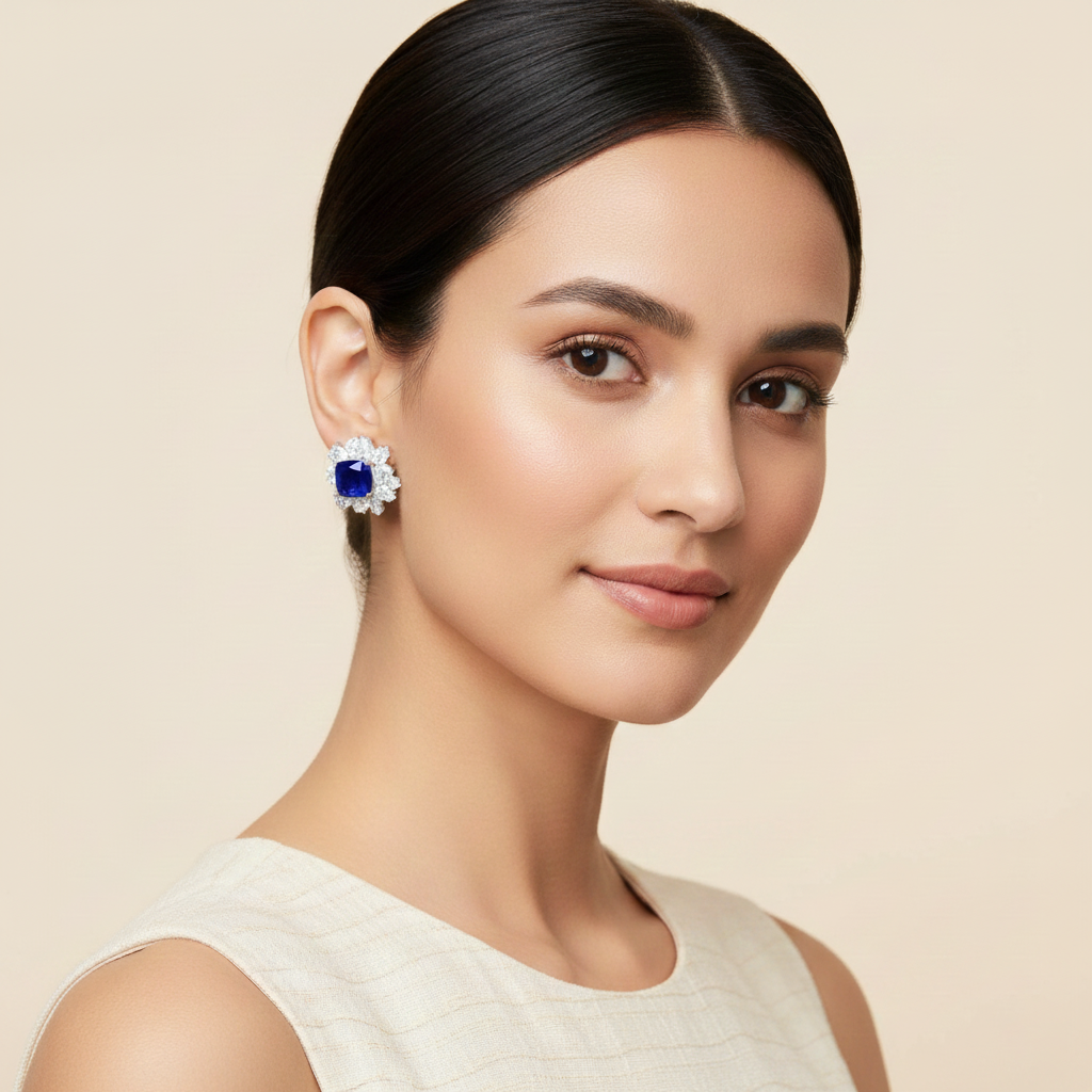Aanura Ombre Blue and White Drop Earrings