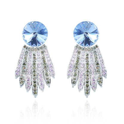 Aanura Blue Crystal Radiant Drop Earrings