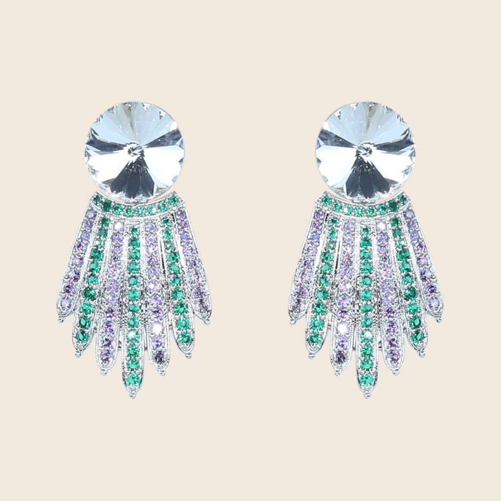 Aanura Blue Crystal Radiant Drop Earrings