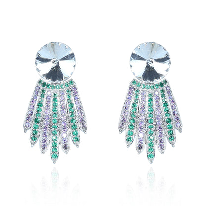 Aanura Blue Crystal Radiant Drop Earrings