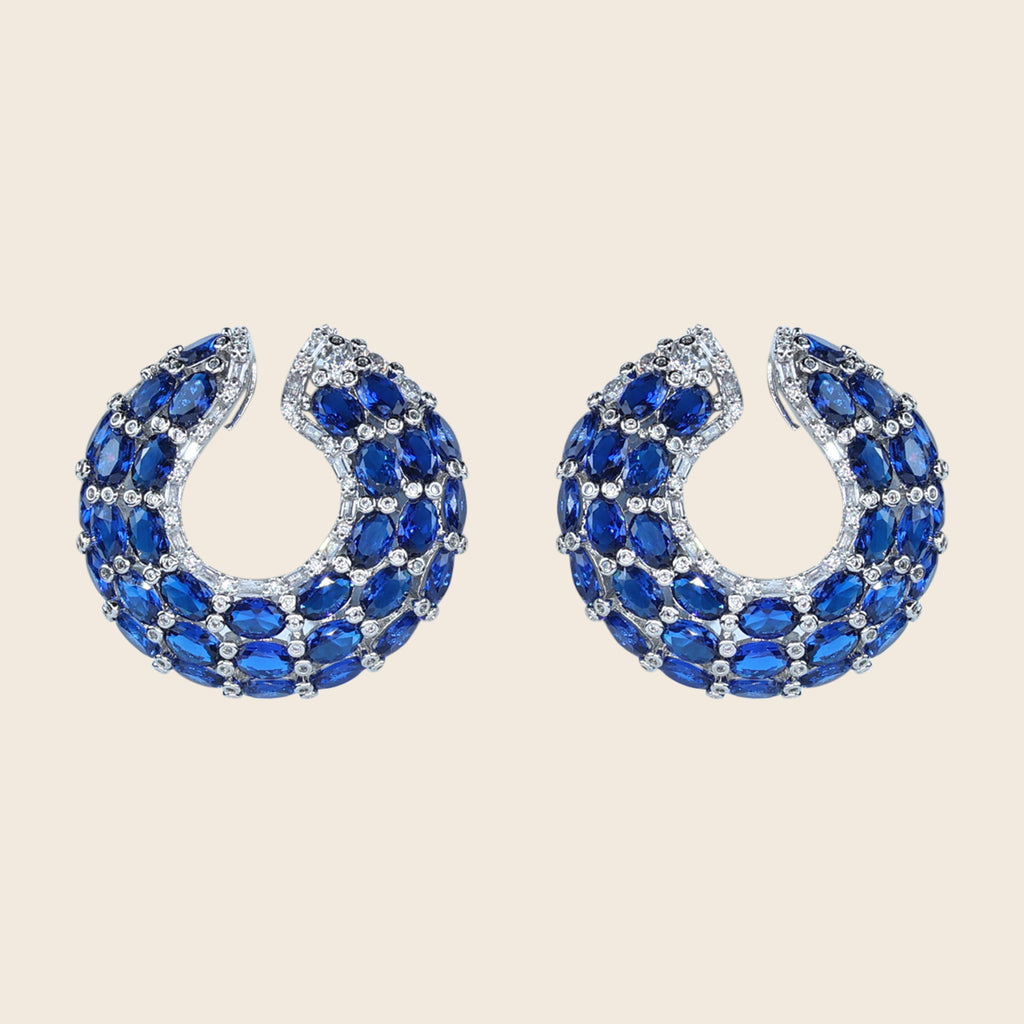 Aanura Emerald Green Encrusted Hoop Earrings