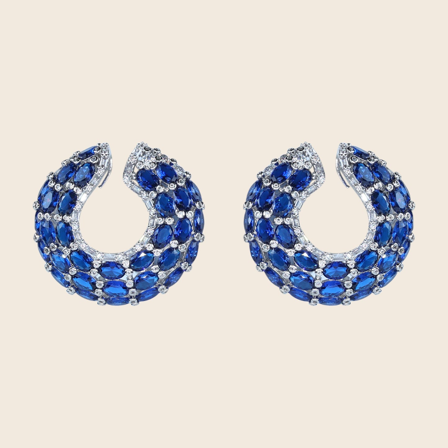 Aanura Emerald Green Encrusted Hoop Earrings