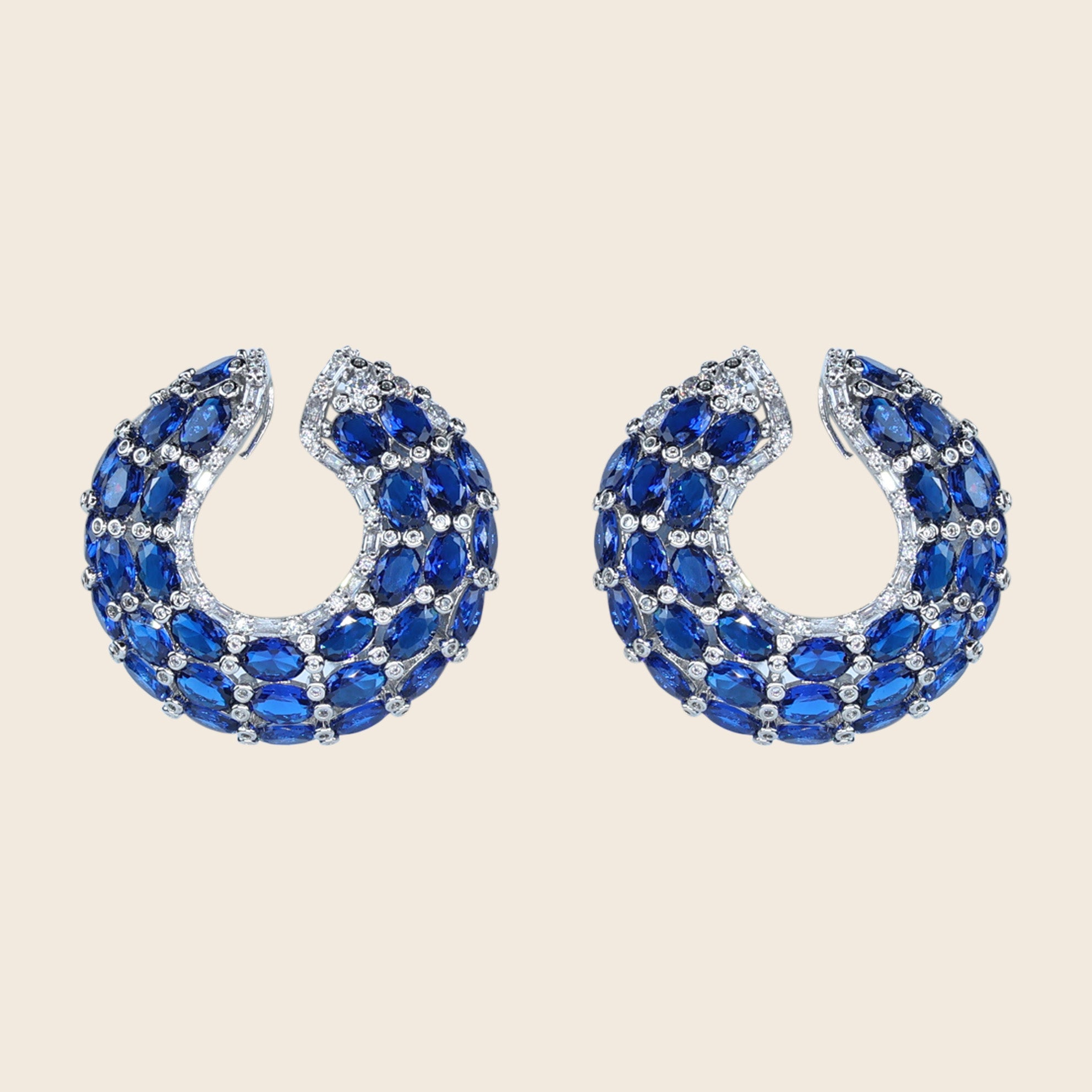 Aanura Emerald Green Encrusted Hoop Earrings