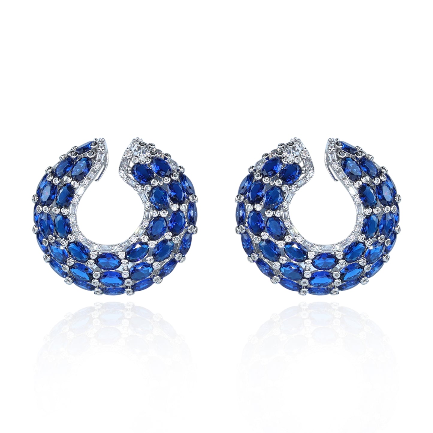 Aanura Emerald Green Encrusted Hoop Earrings